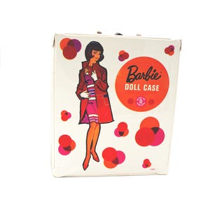 Vintage 1958 Mattel Barbie Doll Case 1950&#39;s 50&#39;s Barbie Carrying Case Travel Closet