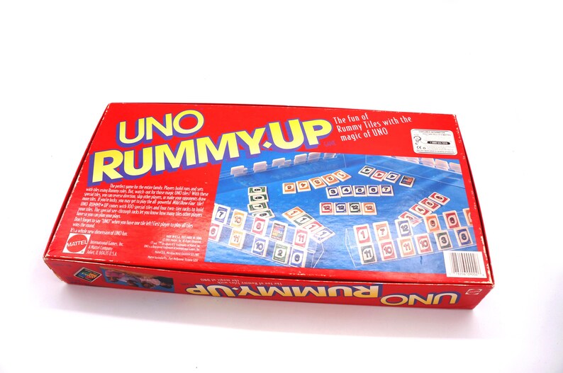 Uono Rummy Vintage UNO Rummy up Board Game Complete 1993 Mattel 90s Toys 1990s ...