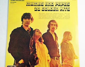 Vintage The Mamas & The Papas 20 Golden Hits LP Record Vinyl 12" Album 1960s California Dreamin 60s Pop