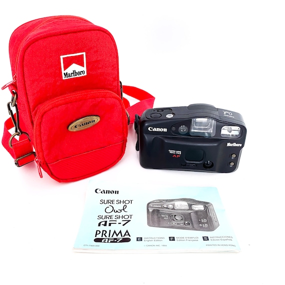 Vintage Canon Sure Shot Owl Marlboro Tested Works Sureshot 35mm