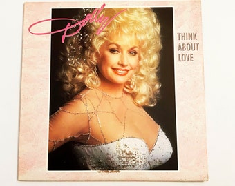 Vintage Dolly Parton Think About Love LP Record Vinyl Album Auto American 1986 1980s 80s Country