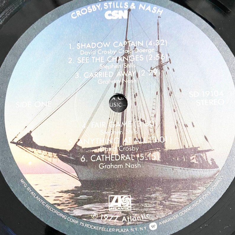 Vintage Crosby Stills & Nash CSN Vinyl Record LP Album 12