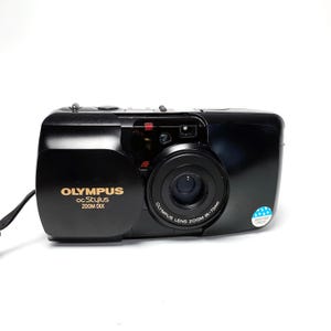 Olympus Stylus Zoom DLX Panorama 35mm Point and Shoot Film Camera Tested Works Zoom Mju Camera Deluxe Weatherproof Black