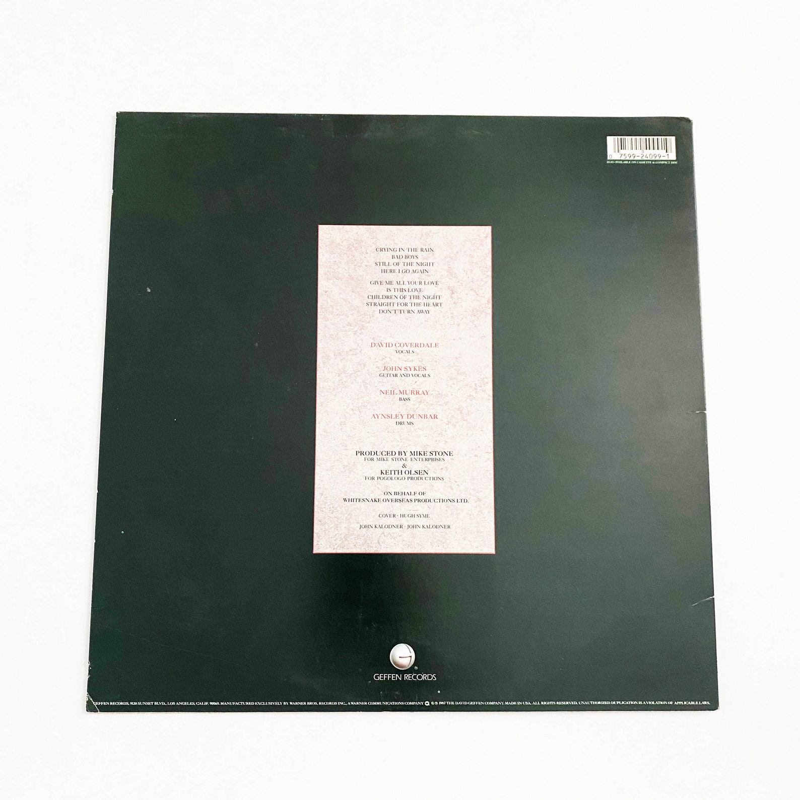 Vintage Whitesnake Self Titled Vinyl Record LP 1987 Album | Etsy