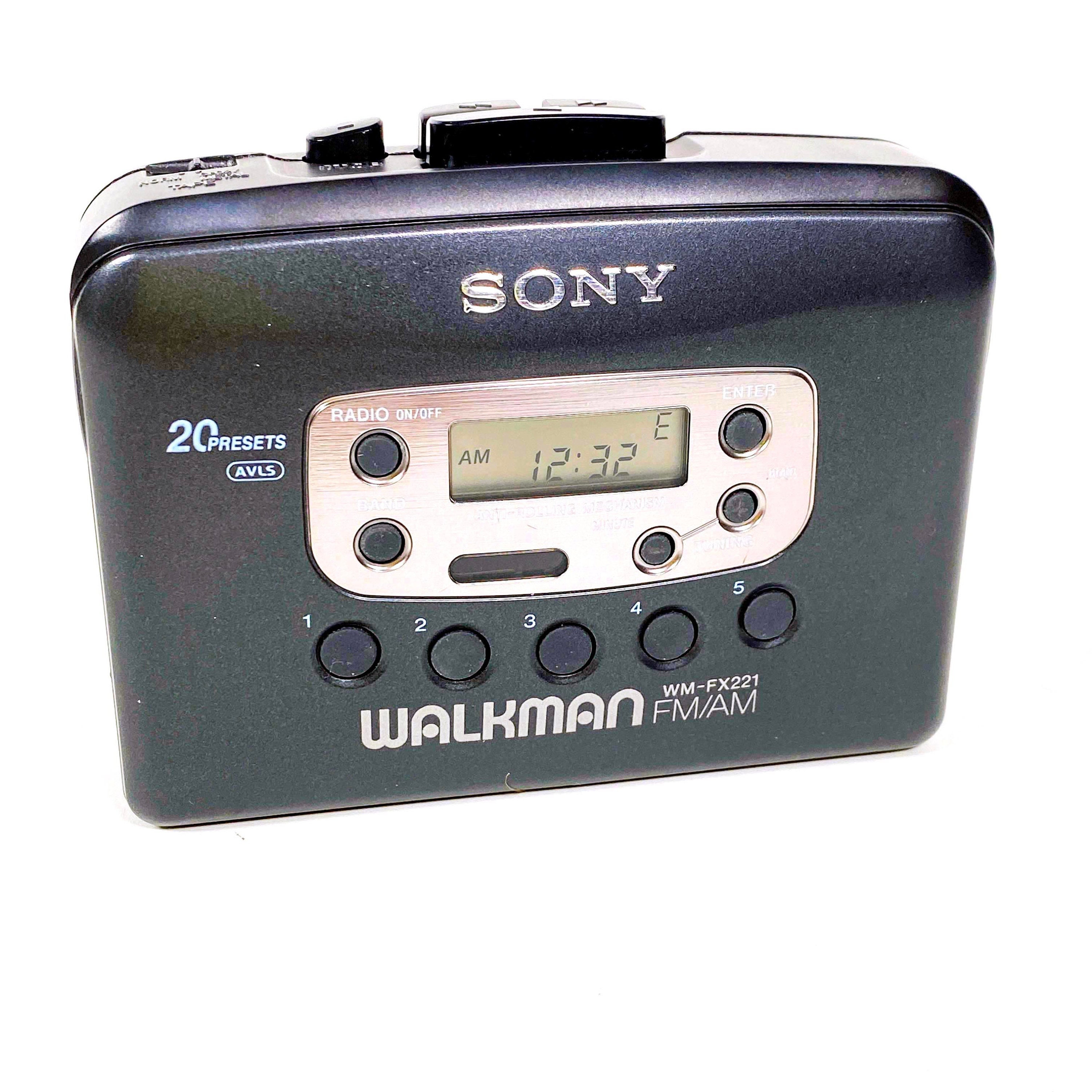 Vintage Sony Walkman WM-FX221 Stereo Kassettenrecorder AM/FM funktioniert  schwarz tragbar 90er 1990er WMFX221 - .de