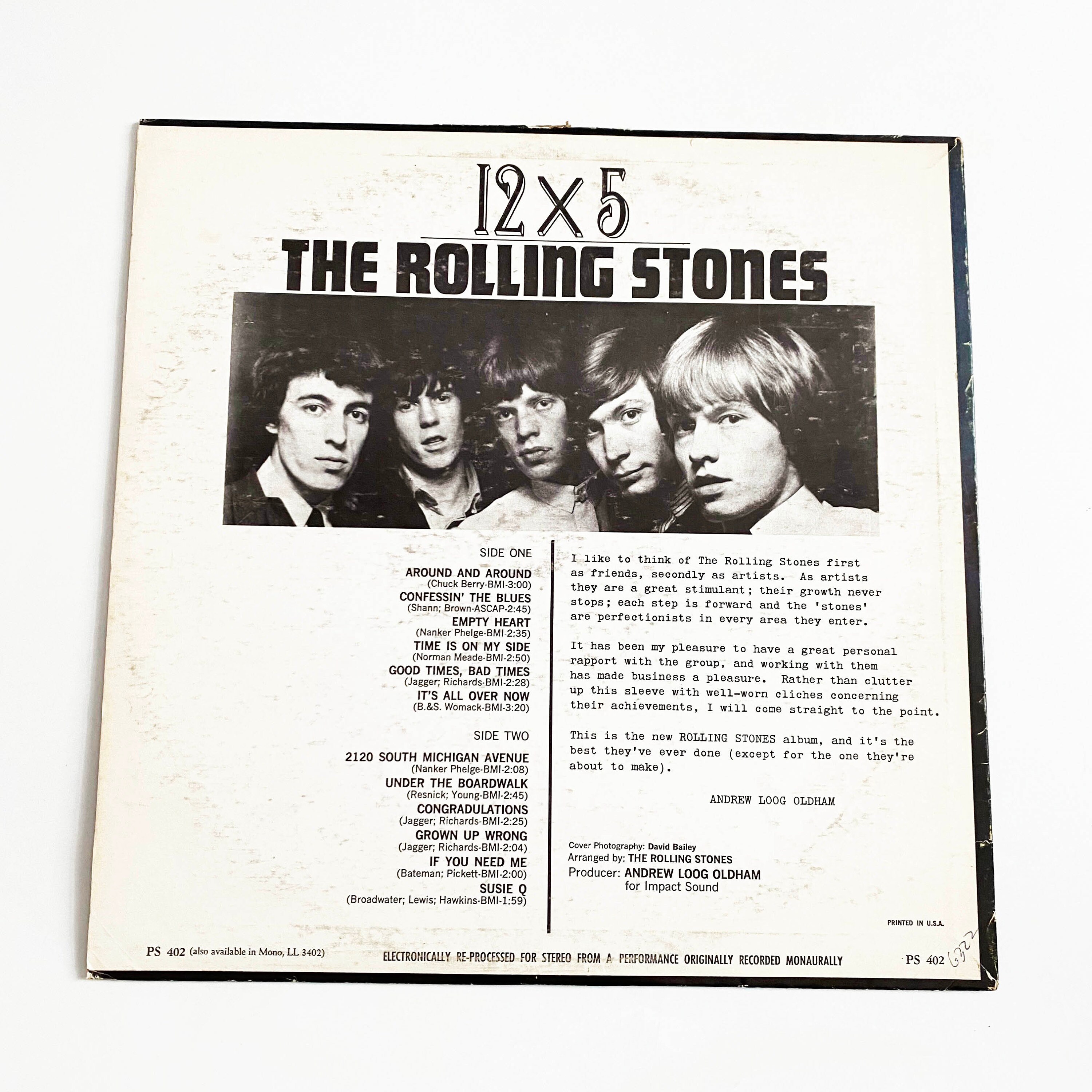 Vintage Rolling Stones 12X5 LP Record Album Vinyl Original 1964
