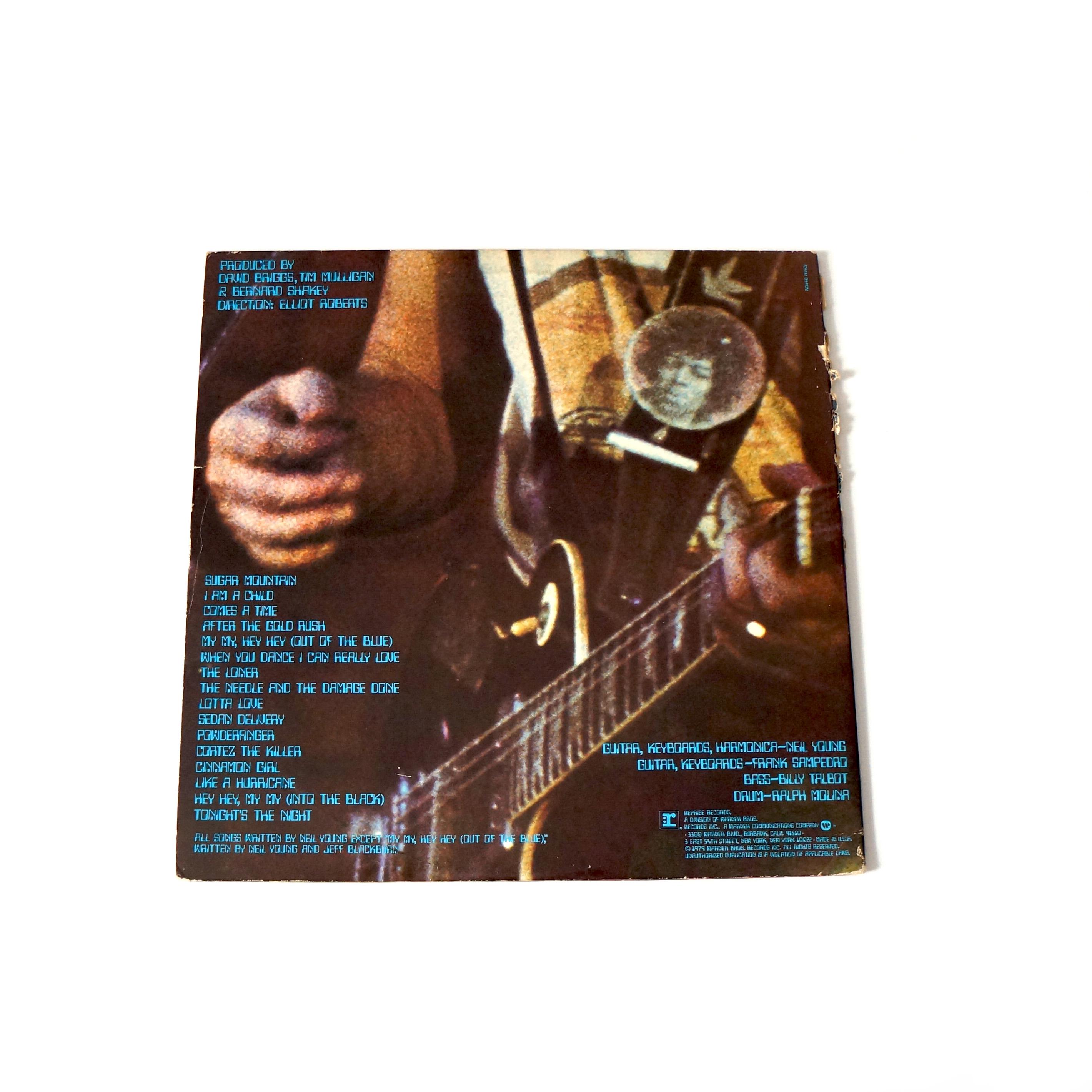 Vintage Neil Young and Crazy Horse Live Rust 1979 Live Vinyl Album