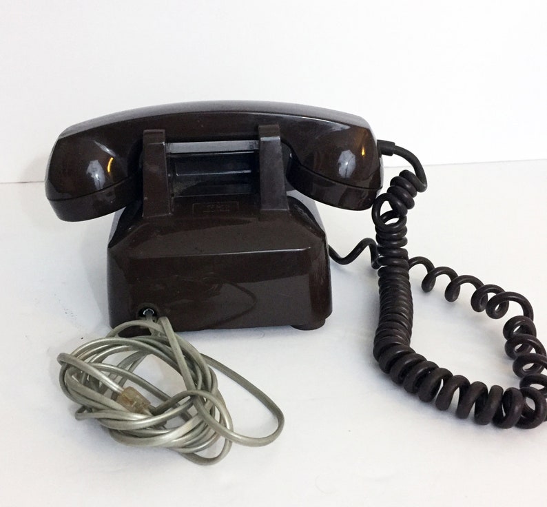 Vintage Mid Century Bell System Dark Brown Rotary Desk Phone - Etsy