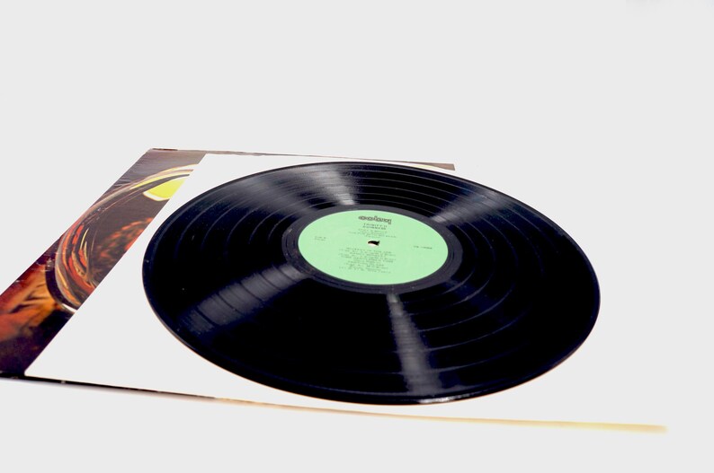 May include: A black vinyl record with a green label. The label has the text "Warlock" and "The Ballad of Lucy Jordan" printed on it.