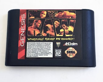 Vintage Sega Genesis WWF Raw Wrestling Tested Excellent Very Clean 1994 Video Game