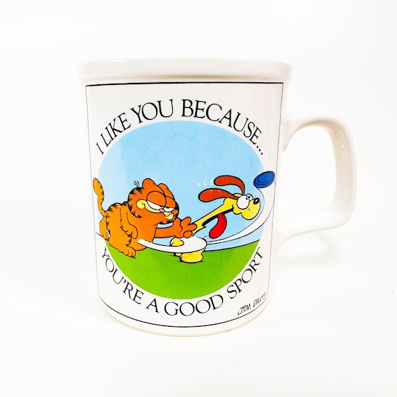 Vintage Garfield Cat Odie Dog Mug 1978 I Like You Because You're A Good  Sport Jim Davis Coffee - Etsy