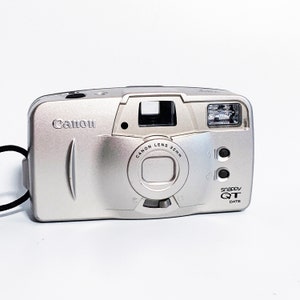 Vintage Canon Snappy QT 35mm Point Click Film Camera Tested Works 90s Lomo Lomography 1990s Silver