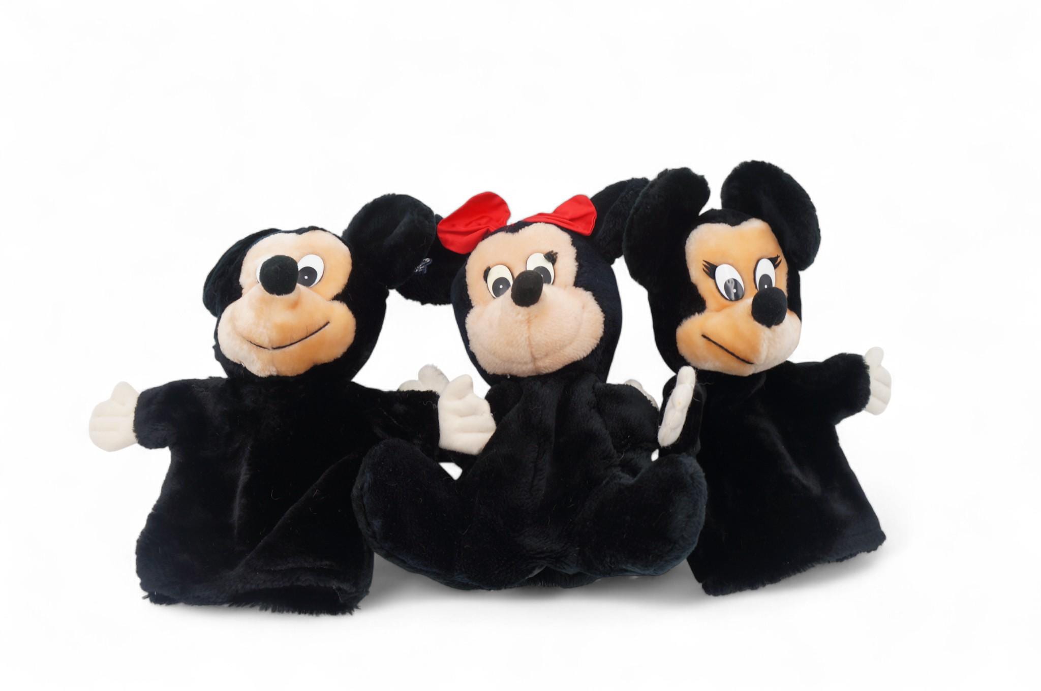 Vintage 1980s Applause Disney Hand Puppet Bundle Mickey & Minnie