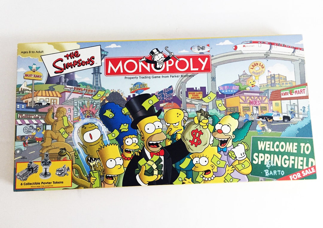 The Simpsons Monopoly Board Game Homer Bart 100% Complete in Box - Main Image