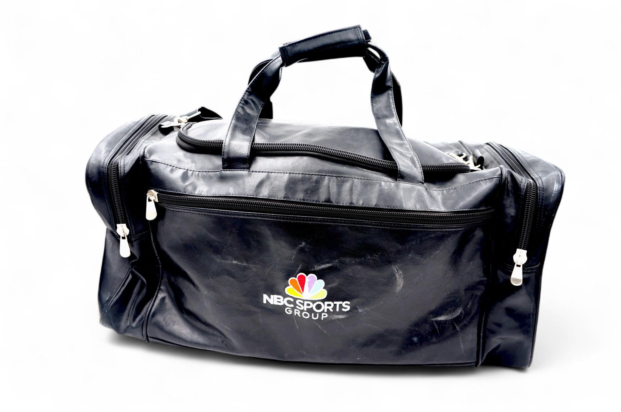 Vintage 1990s NBC Sports Group Black Leather Duffle Bag 90s - Etsy