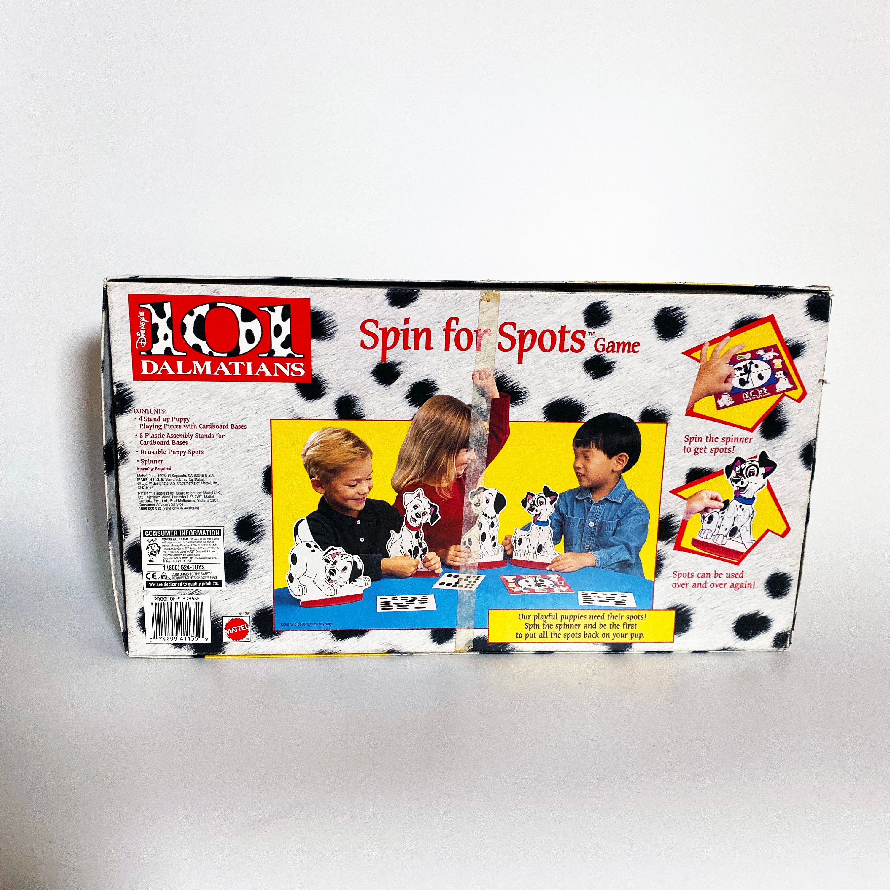 101 Dalmatians Spin for Spots Board Game: Vintage 90s Disney Toy
