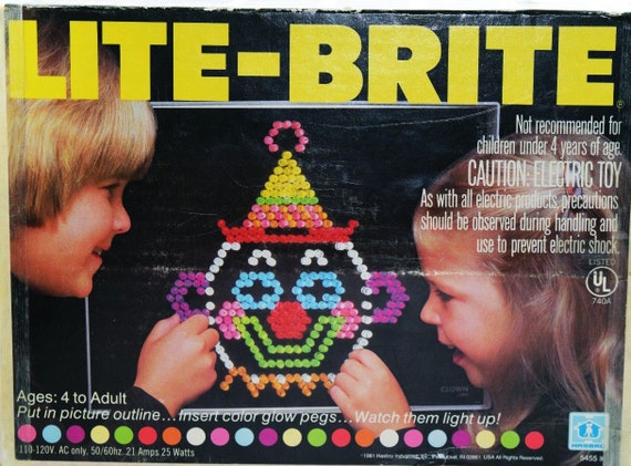 Vintage Lite Brite Toy Milton Bradley With Blank Refill Sheets and