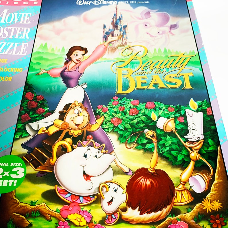 Vintage Disney Beauty and the Beast 2x3 Movie Poster Puzzle Etsy