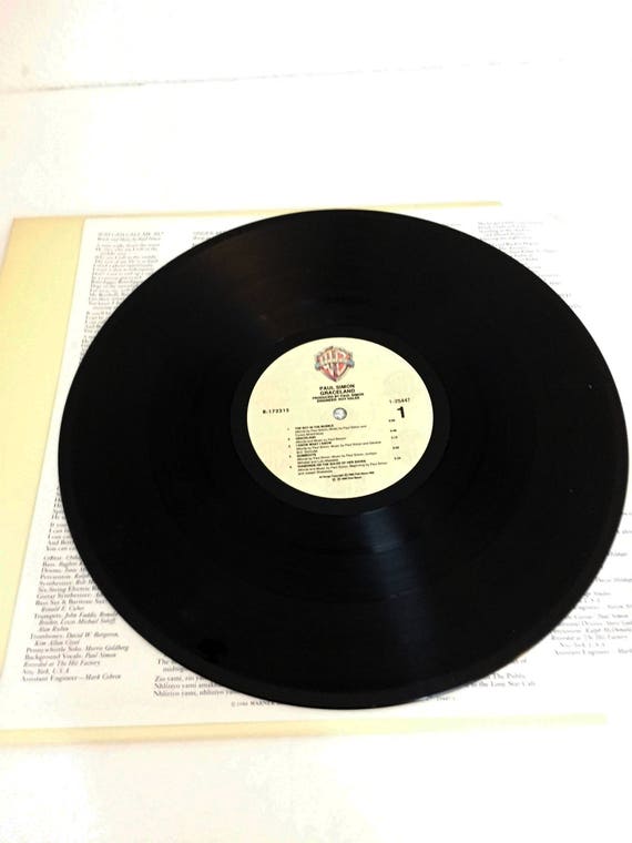 Vintage Original Paul Simon Graceland LP With Liner Record Album