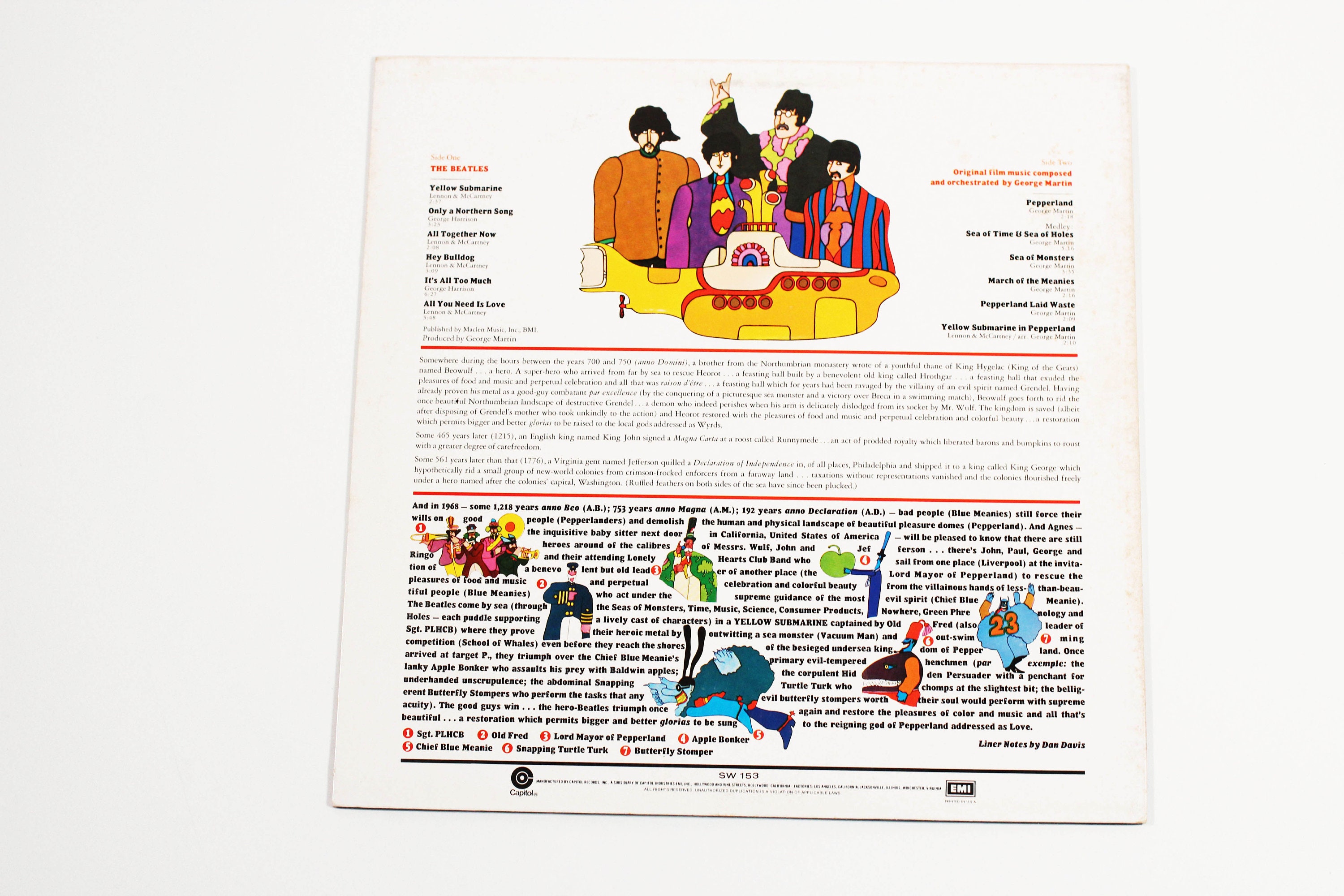 Yellow Submarine Beatles Vinyl Album - Vintage 12
