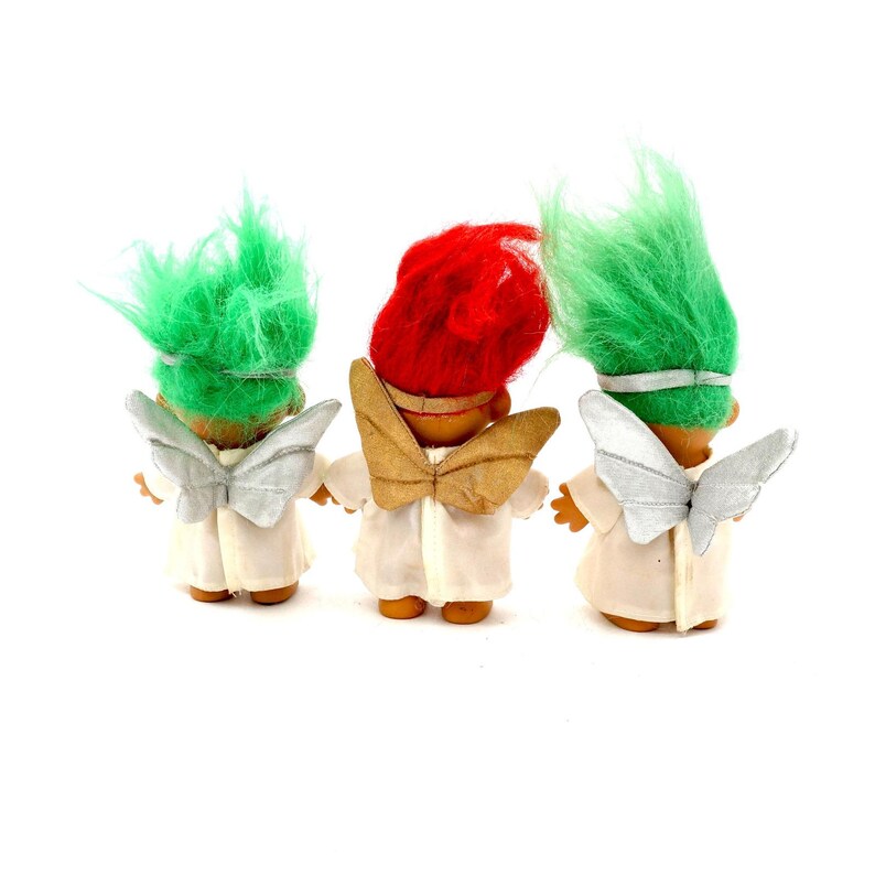 Vintage Russ Angel Troll Set 1990s Christmas Troll Dolls With Ornament ...