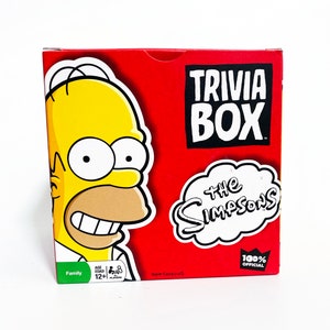 Vintage The Simpsons Trivia Box Game in Tin Board Game Homer Bart 100% Complete In Box Excellent