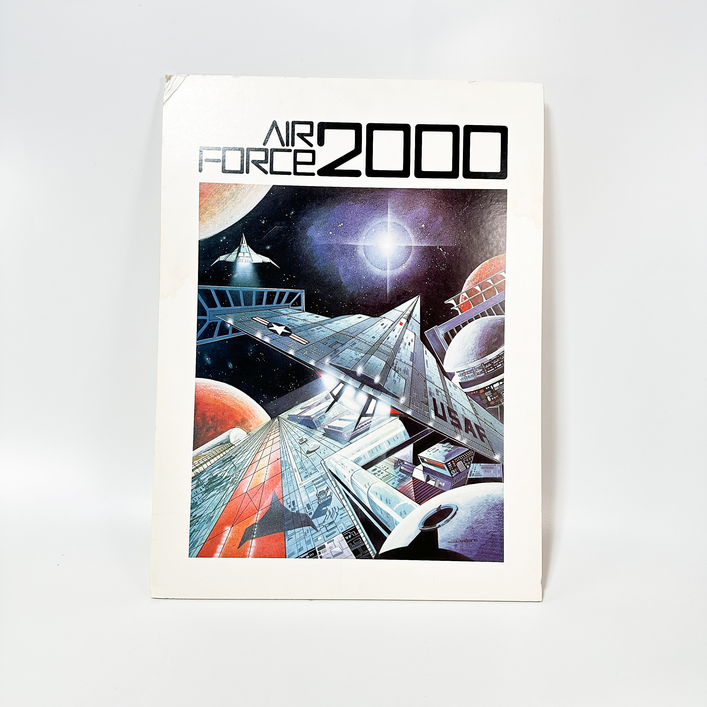 Vintage Air Force 2000 AFROTC Recruiting Poster Space Station