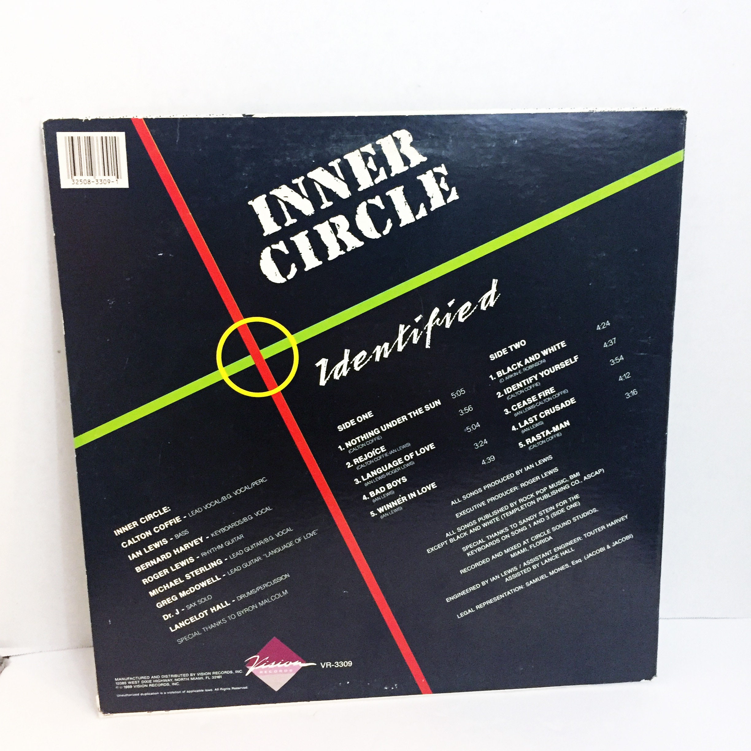 Vintage Original Inner Circle Identified LP With Liner Record