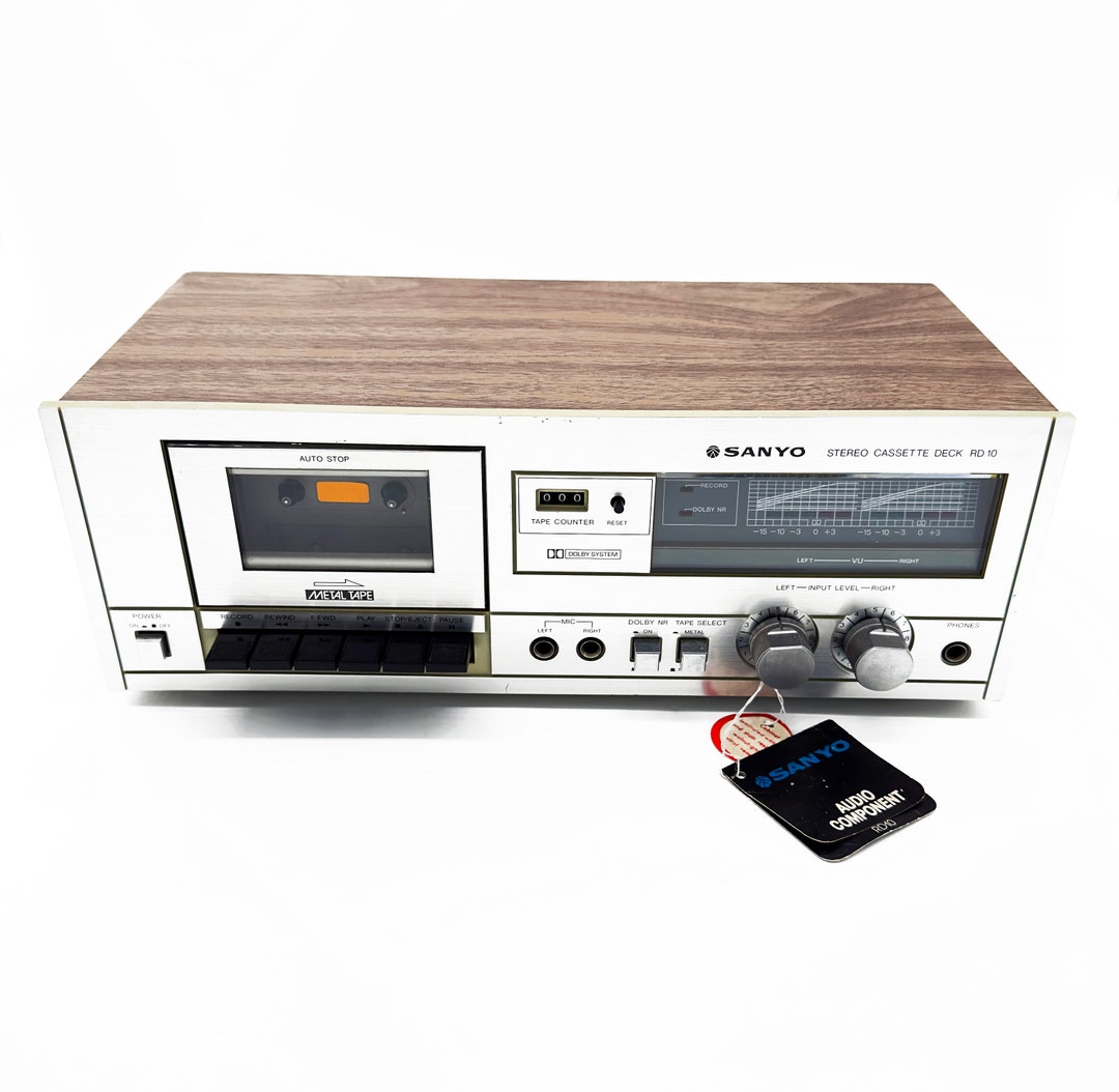 Vintage Sanyo RD 10 Tape Cassette Player Deck RD10 Stereo 1970s Silver