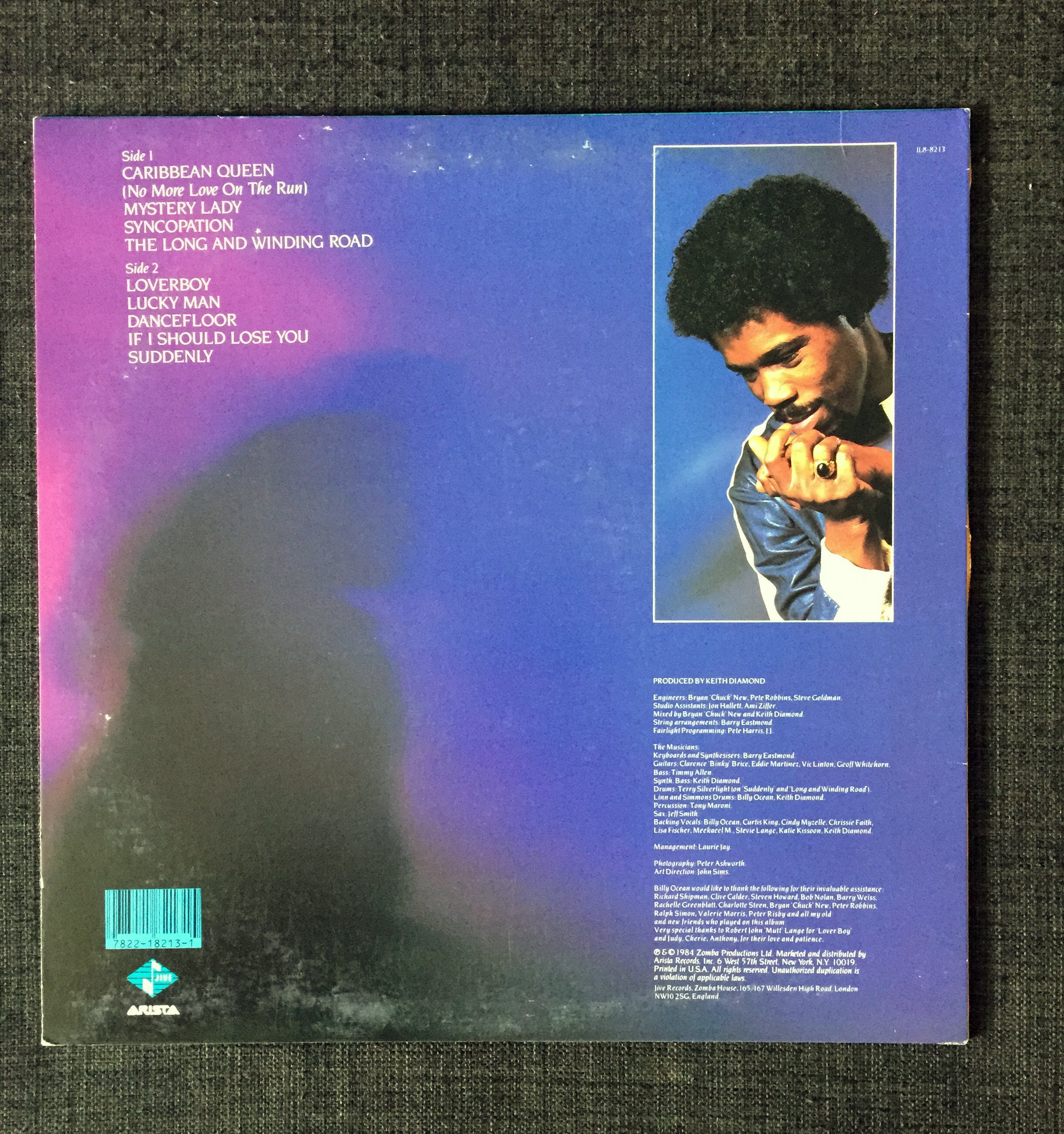 Vintage Billy Ocean Suddenly Vinyl LP Record Vinyl Pop 1980s 80s Caribbean  Queen 1984, image size:2448x2609