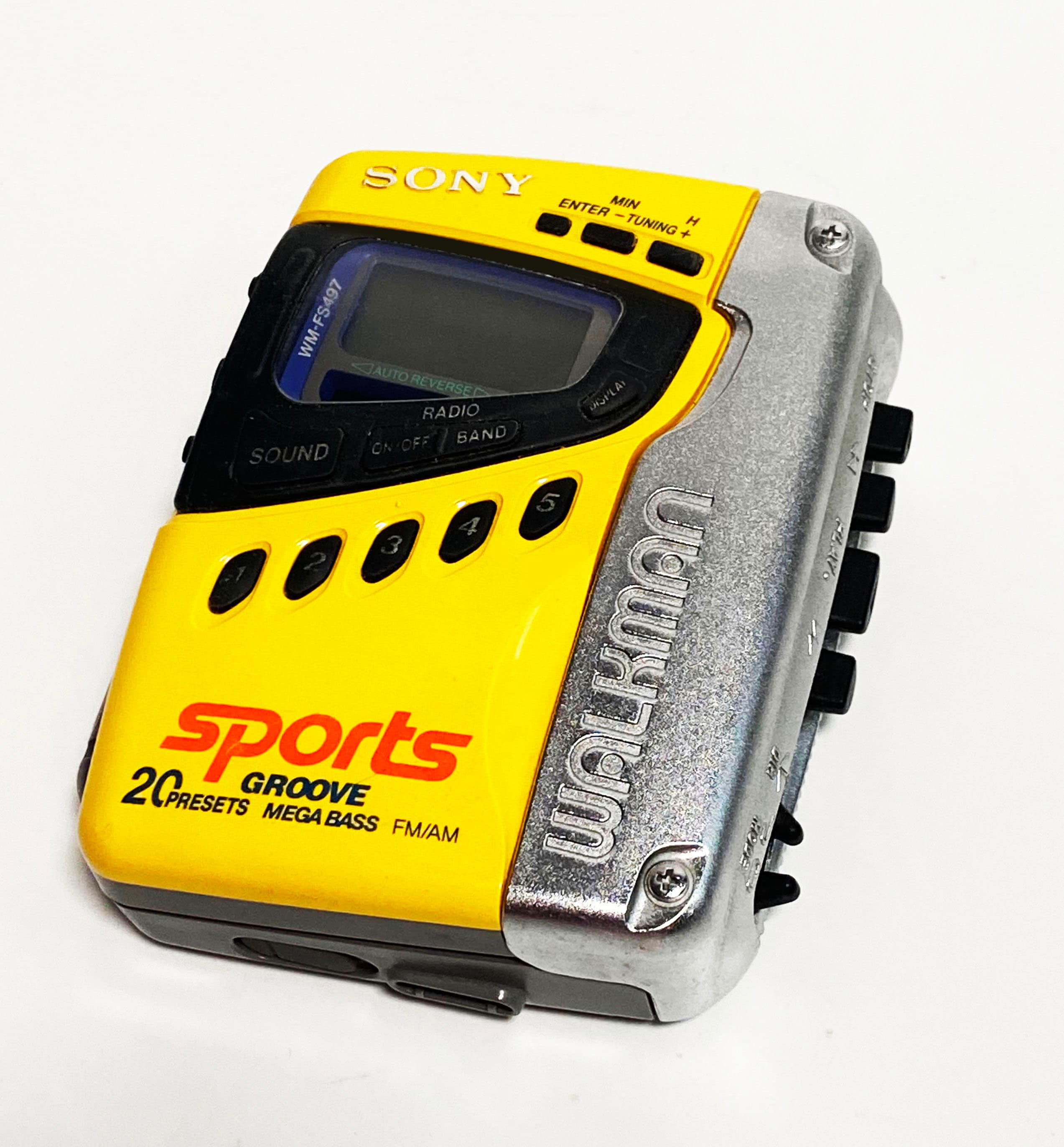 Vintage Sony Sports Walkman WM-FS497 Cassette Alarm Clock AM/FM