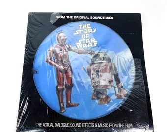 Vintage The Story of Star Wars Picture Disc from Original Soundtrack For Display Warped LP Record Vinyl 1977 70s