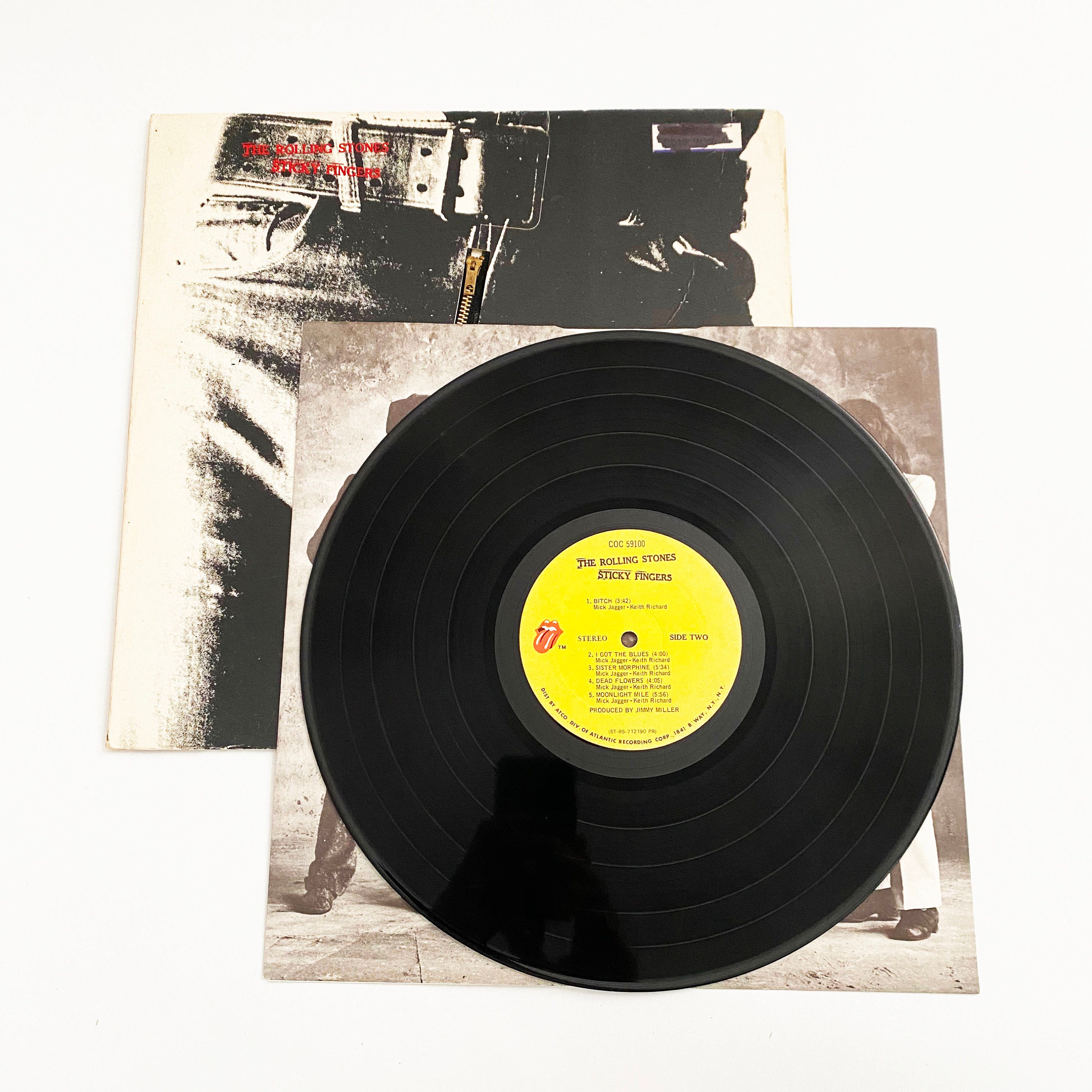 Vintage Rolling Stones Sticky Fingers Zipper Cover LP Record Vintage Rolling Stones Sticky Fingers Zipper Cover LP Record