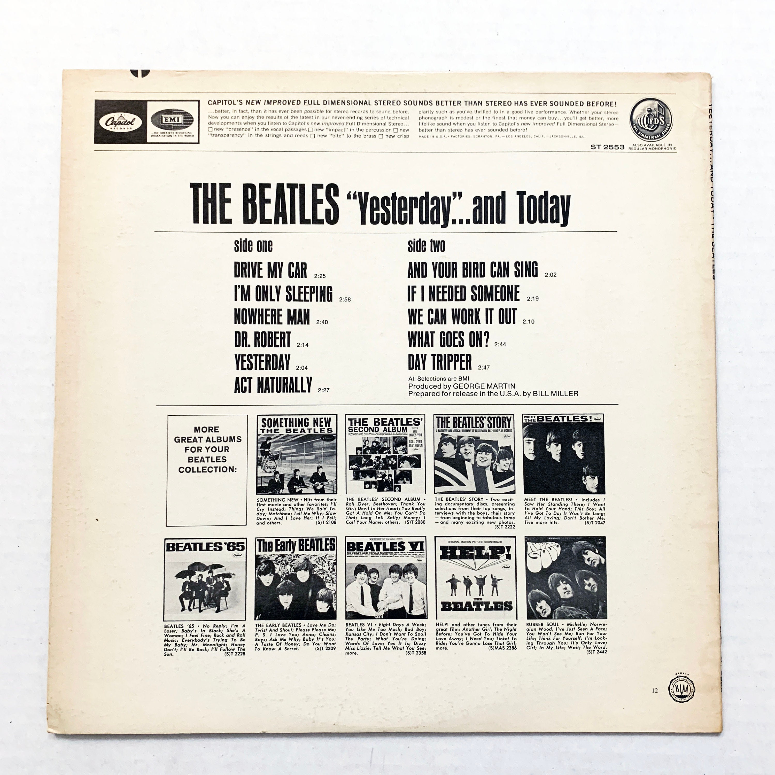 Vintage the Beatles Yesterday and Today 12