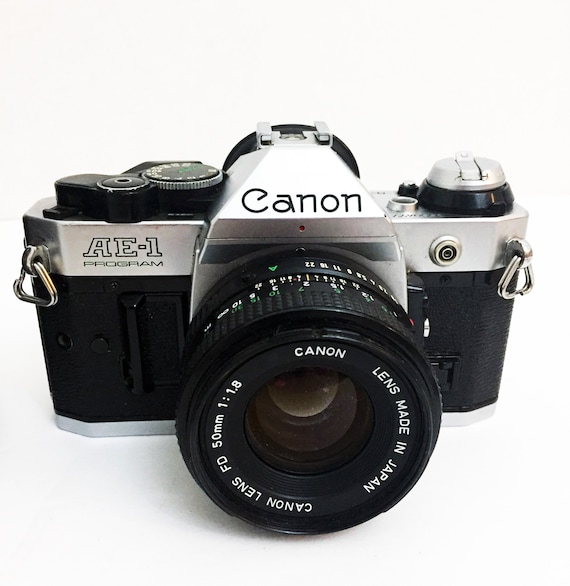 Vintage Canon AE-1 Program 50mm F/1.8 Kit Lens Film SLR