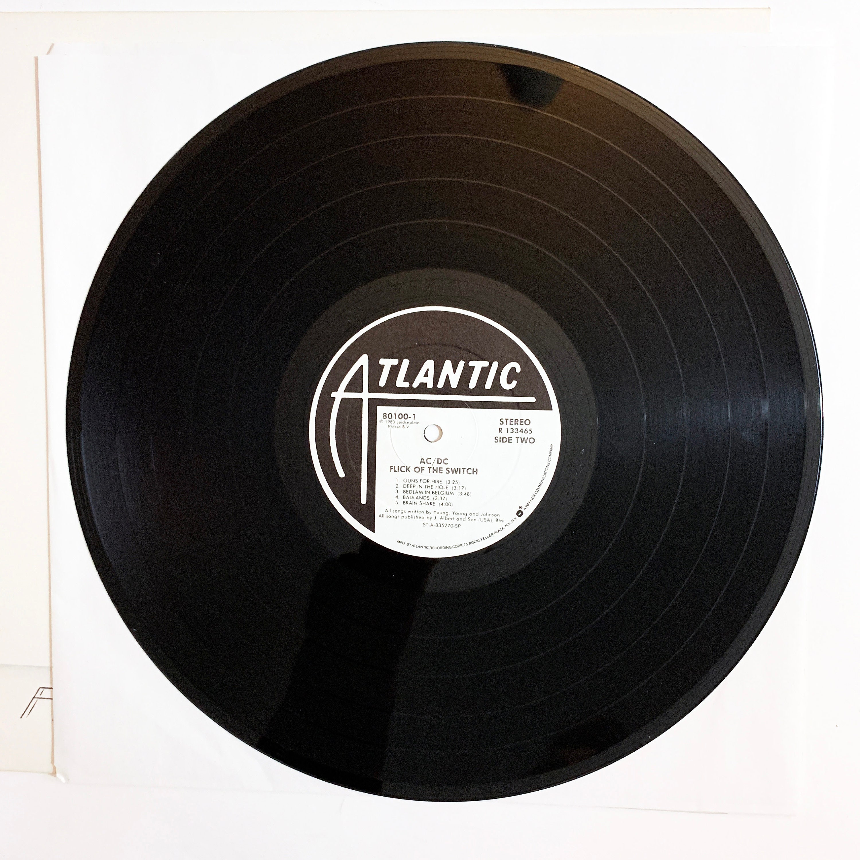 Original AC/DC Flick of the Switch Vinyl Record LP 1983