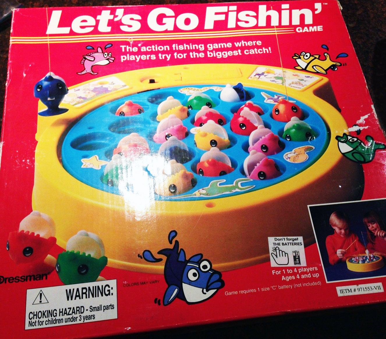 Pressman Toys, Toys, Fishing Game Vtg Lets Go Fishin Fun Fast Action Game  With Deluxe Motorized Base