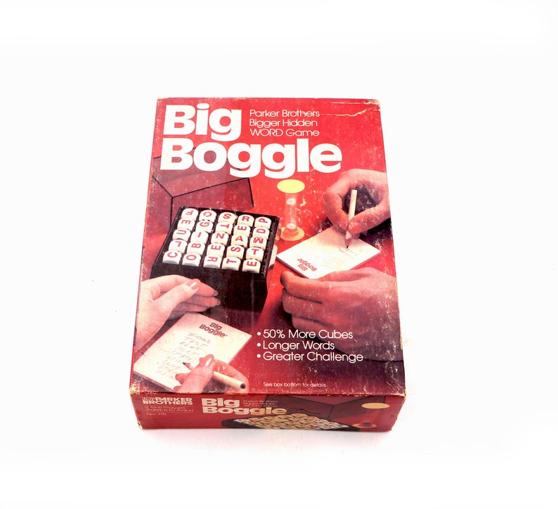 Vintage 1979 Big Boggle Board Game Word Game Parker Brothers Complete ...