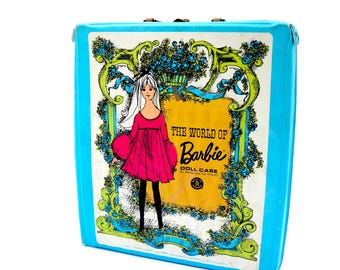 Vintage 1968 Mattel The World Of Barbie Doll Case 1960's 60's Barbie Travel Closet Carrying Case
