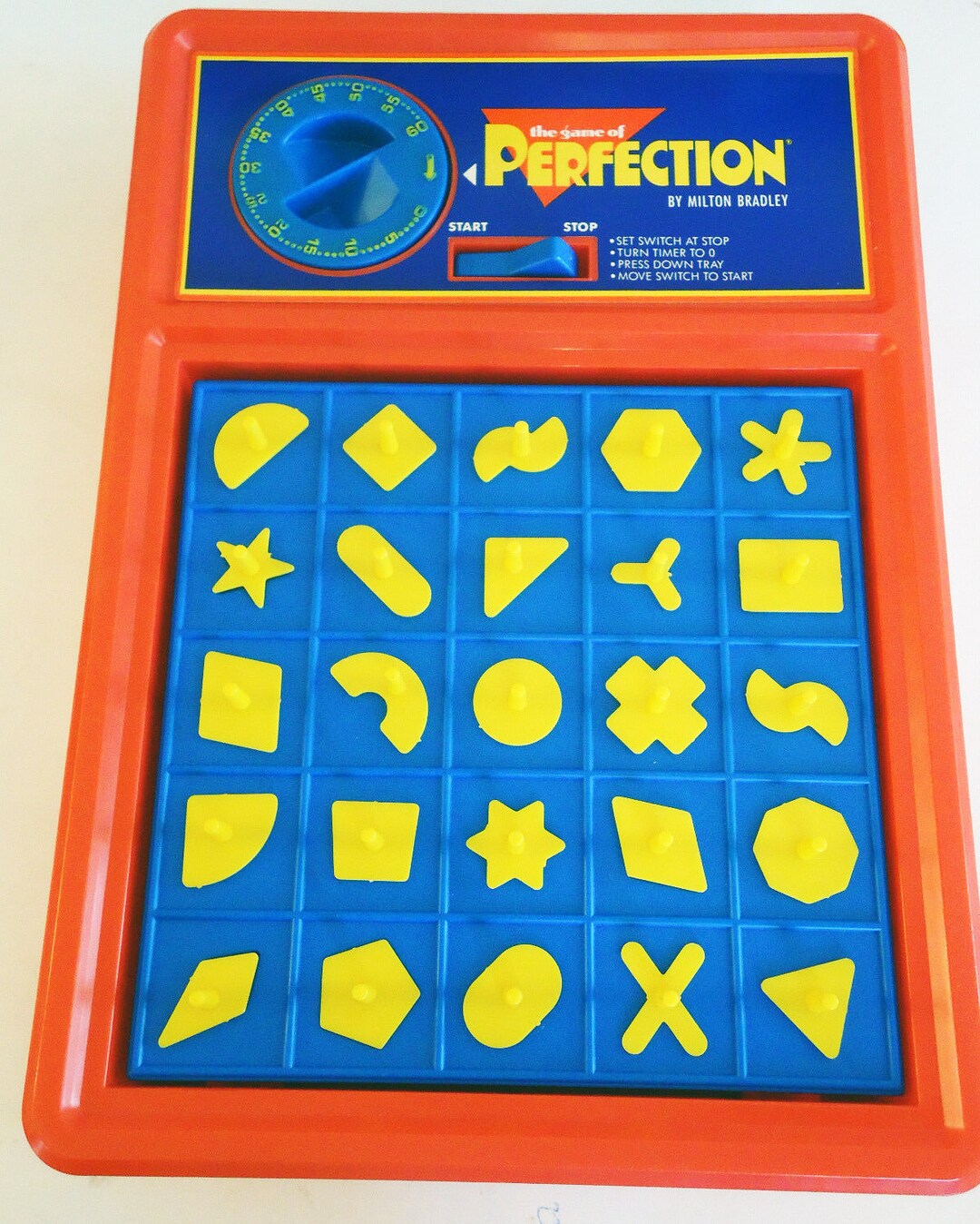 Vintage Perfection Board Game Milton Bradley Complete 1990s 90s Etsy