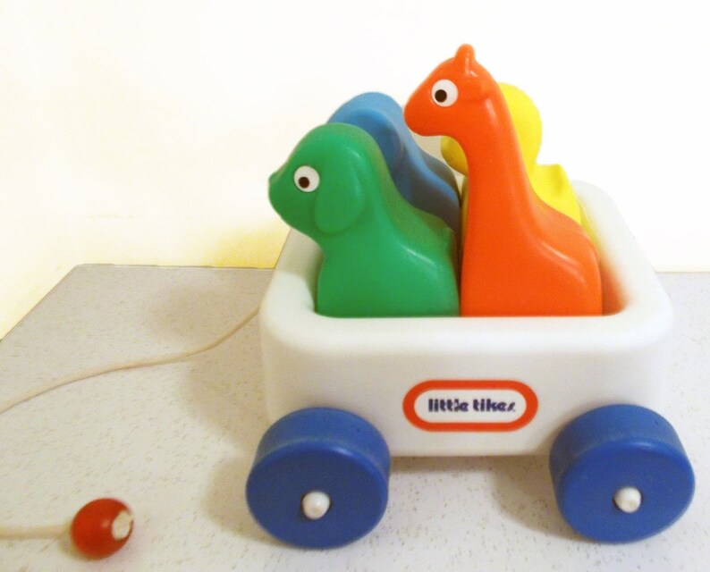 Vintage Little Tikes Children Animal Pals Wagon & Friends Pull Etsy