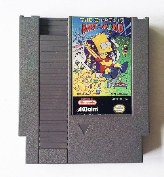 terning Monopol Et centralt værktøj, der spiller en vigtig rolle Vintage Nintendo NES Bart Simpson Vs the World Video Game - Etsy