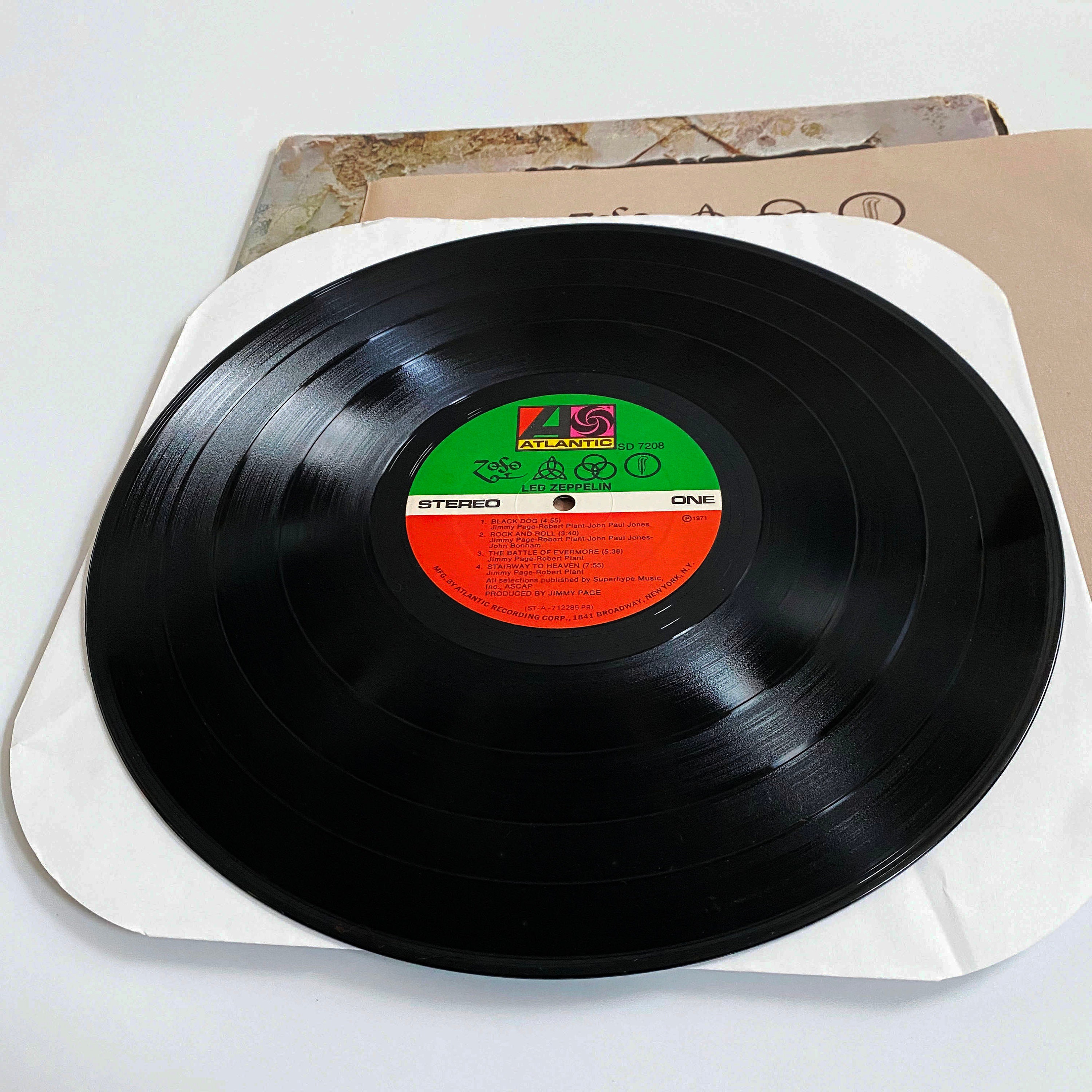 Vintage Led Zeppelin IV LP Record Album Vinyl No Barcode 1971 70s Vinyl  1970s Classic Rock Stairway to Heaven 7208 -  España