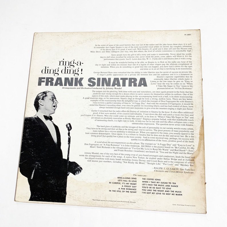 Vintage Frank Sinatra Ring-a-ding-ding LP Album Record 1961 - Etsy
