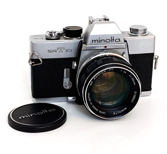 Minolta SRT 101 35mm SLR film camera with 58mm f1.4 lens