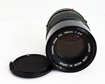 Vintage Canon FD 135mm f/3.5 Kit Prime Zoom Lens Tested and Works Near Mint