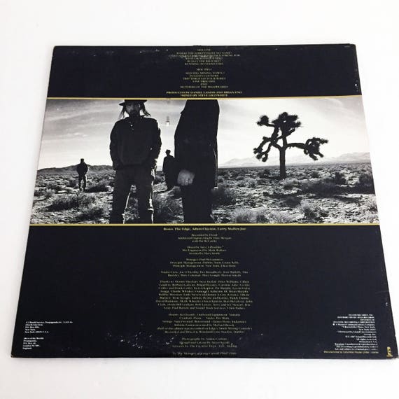 Vintage Original U2 the Joshua Tree LP With Liner Record