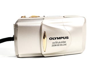 Olympus Stylus Epic 80 Deluxe DLX Point and Shoot 35mm Film Camera All Weather Zoom Mju Photography Lomo Silver Tested