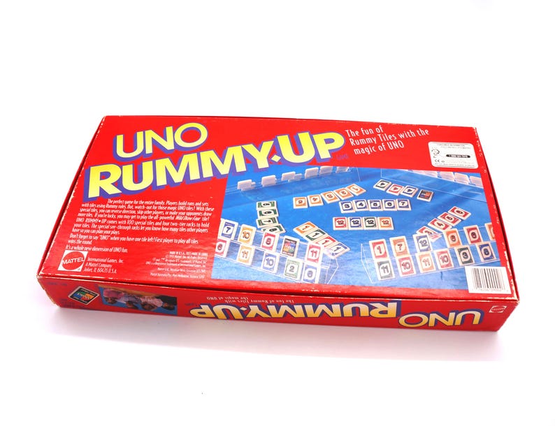 Vintage UNO Rummy up Board Game Complete 1993 Mattel 90s Toys 1990s ...