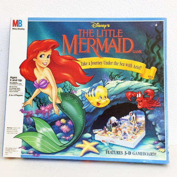 Vintage The Little Mermaid 3D Board Game Complete 1990 Milton Bradley Disney